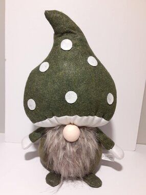 17" Gnome w/ Mushroom Cap Hat Stuffed Plush NWT